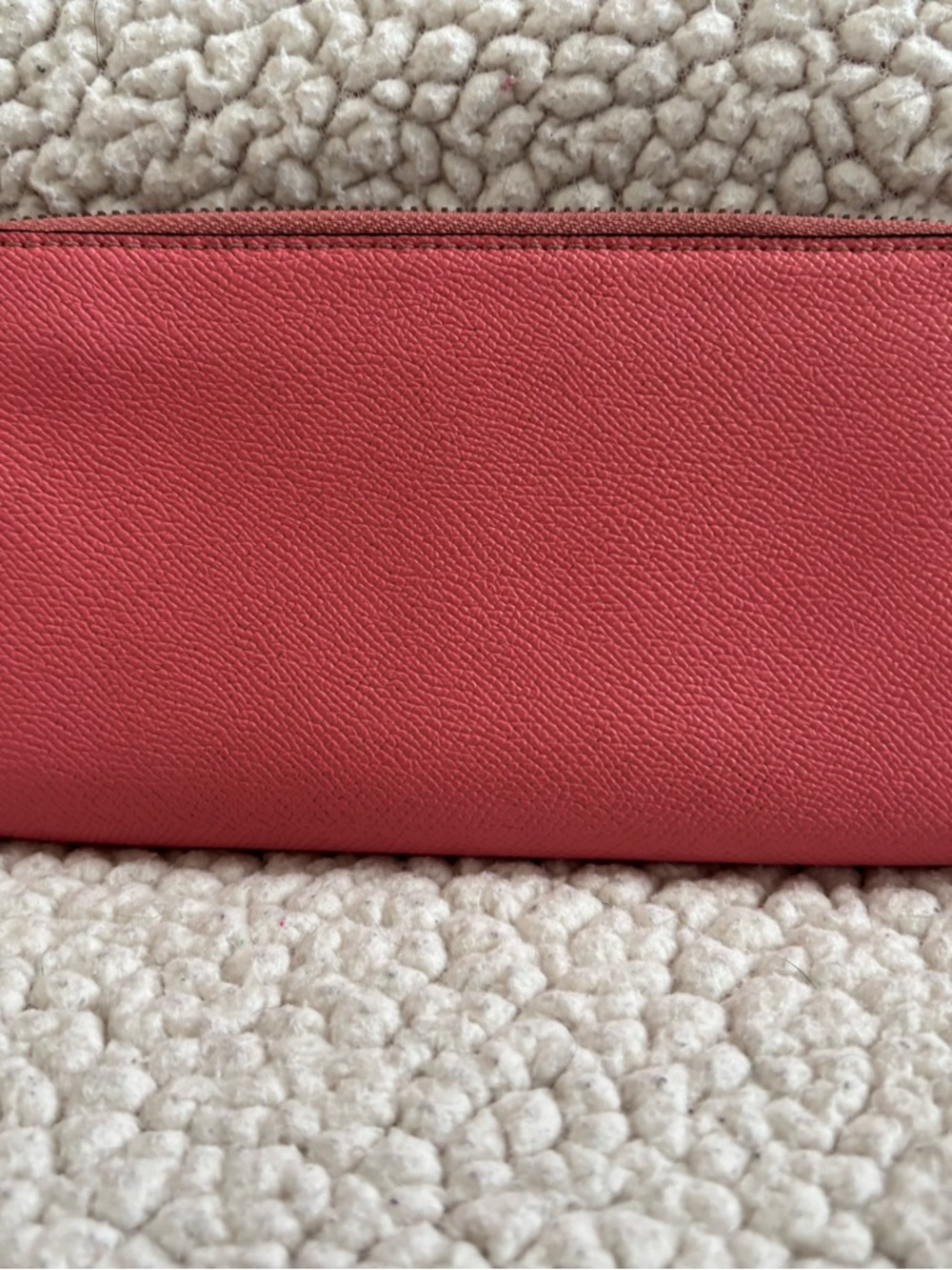 COACH Hot Neon Pink Lemonade Leather Zip Wallet - Picture 3 of 14